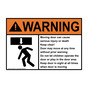 ANSI WARNING Moving door can cause serious Sign with Symbol AWE-32577