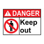ANSI DANGER Keep Out Sign with Symbol ADE-4130