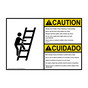 English + Spanish ANSI CAUTION Always face ladder when climbing or descending Sign With Symbol ACB-7904