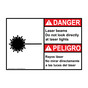 English + Spanish ANSI DANGER Laser Beams Look Directly Lights Sign With Symbol ADB-4215