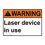 ANSI WARNING Laser device in use Sign AWE-33013