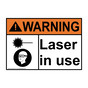 ANSI WARNING Laser in use Sign with Symbol AWE-33014