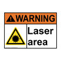 ANSI WARNING Laser Area Sign with Symbol AWE-4211