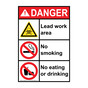 Portrait ANSI DANGER Lead work area No Smoking No eating Sign with Symbol ADEP-28111