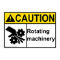 ANSI CAUTION Rotating Machinery Sign with Symbol ACE-16490
