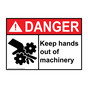 ANSI DANGER Keep Hands Out Of Machinery Sign with Symbol ADE-4110