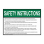 ANSI SAFETY INSTRUCTIONS 1. Read and understand the operation manual Sign ASIE-25370