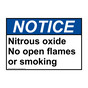 ANSI NOTICE Nitrous oxide No open flames or smoking Sign ANE-38762