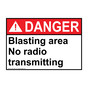 ANSI DANGER Blasting area No radio transmitting Sign ADE-19753