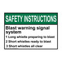 ANSI SAFETY INSTRUCTIONS Blast warning signal system Sign ASIE-19789
