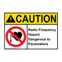 ANSI CAUTION Radio Frequency Hazard Dangerous Pacemaker Sign with Symbol ACE-8396