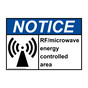 ANSI NOTICE RF/microwave energy controlled area Sign with Symbol ANE-33208