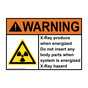ANSI WARNING X-Ray produce when energized Sign with Symbol AWE-33229