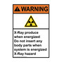 Portrait ANSI WARNING X-Ray produce when Sign with Symbol AWEP-33229