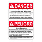 English + SpanishANSI NFPA 70E DANGER Arc Flash Hazard Appropriate PPE Required Sign ADB-9618