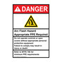 Portrait ANSI NFPA 70E DANGER Arc Flash Hazard PPE Required Sign with Symbol ADEP-9619