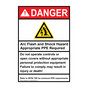 Portrait ANSI NFPA 70E DANGER Arc Flash And Shock Hazard PPE Required Sign with Symbol ADEP-9622