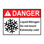 ANSI DANGER Liquid Nitrogen Do Not Touch Extremely Cold Sign with Symbol ADE-4275