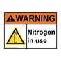 ANSI WARNING Nitrogen in use Sign with Symbol AWE-33026