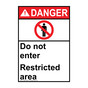 Portrait ANSI DANGER Do Not Enter Restricted Area Sign with Symbol ADEP-2190