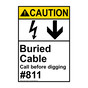 Portrait ANSI CAUTION Buried Cable Call before digging #811 Sign with Symbol ACEP-14042