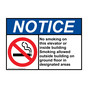 ANSI NOTICE No smoking on this elevator Sign with Symbol ANE-38770