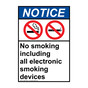 Portrait ANSI NOTICE No smoking including Sign with Symbol ANEP-39027