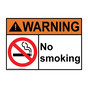 ANSI WARNING No Smoking Sign with Symbol AWE-4765