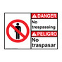 English + Spanish ANSI DANGER No Trespassing Sign With Symbol ADB-4915