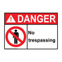 ANSI DANGER No Trespassing Sign with Symbol ADE-4915