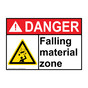 ANSI DANGER Falling material zone Sign with Symbol ADE-50045