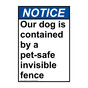 Portrait ANSI NOTICE Our dog is contained by a pet-safe Sign ANEP-34105