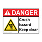 ANSI DANGER Crush hazard Keep clear Sign with Symbol ADE-32861
