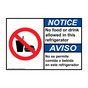 English + Spanish ANSI NOTICE No Food Drink This Refrigerator Sign With Symbol ANB-9583