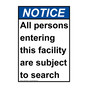 Portrait ANSI NOTICE All persons entering this facility Sign ANEP-50065