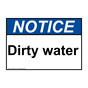 ANSI NOTICE Dirty water Sign ANE-36827