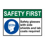 ANSI SAFETY FIRST Safety glasses with side shields Sign with Symbol ASE-50544