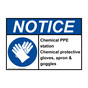 ANSI NOTICE Chemical PPE station Chemical Sign with Symbol ANE-36492