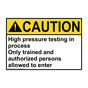 ANSI CAUTION High pressure testing in process Sign ACE-50462