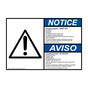 English + Spanish ANSI NOTICE Private property - KEEP OUT No solicitors No hunting Sign With Symbol ANB-8381