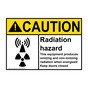 ANSI CAUTION Radiation hazard This equipment produces ionizing and non-ionizing Sign with Symbol ACE-16495