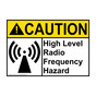 ANSI CAUTION High Level Radio Frequency Hazard Sign with Symbol ACE-8153