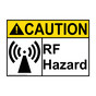 ANSI CAUTION Rf Hazard Sign with Symbol ACE-8417