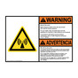 English + Spanish ANSI WARNING Beyond this point: Radio frequency fields may exceed FCC Sign With Symbol AWB-7934
