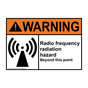 ANSI WARNING Radio Frequency Radiation Hazard Area Sign with Symbol AWE-16372