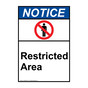 Portrait ANSI NOTICE Restricted Area Sign with Symbol ANEP-5550