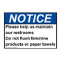 ANSI NOTICE Please help us maintain our restrooms Do Sign ANE-37042
