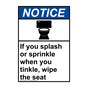 Portrait ANSI NOTICE If you splash or sprinkle Sign with Symbol ANEP-37397