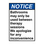 Portrait ANSI NOTICE Bathrooms may only be used between Sign ANEP-37080