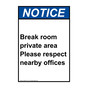 Portrait ANSI NOTICE Break room private area Please Sign ANEP-37313